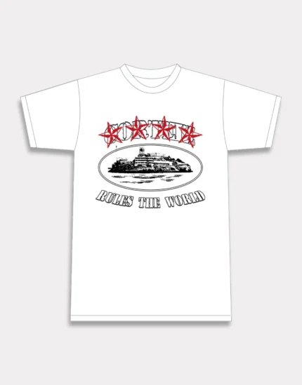 Corteiz 4Starz Alcatraz T Shirt Weiß (2)