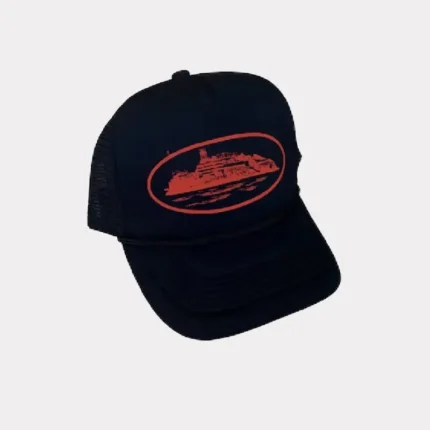 Corteiz Alcatraz Trucker Hat Schwarz Rot (1)